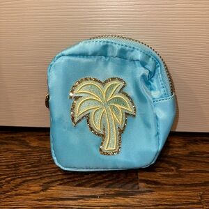 STONEY CLOVER LANE x TARGET Palm tree glitter small zip satin pouch